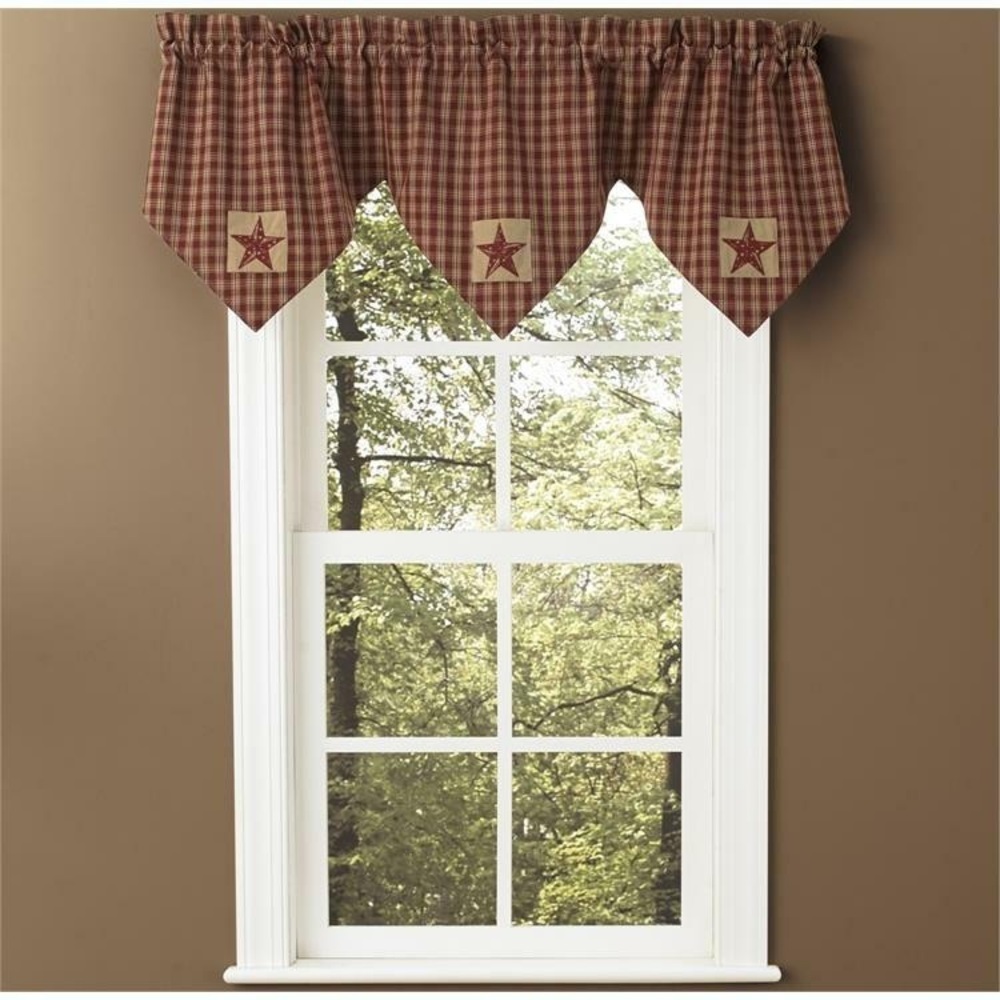 Sturbridge Patch Valance Triple Point Wine 60x20”